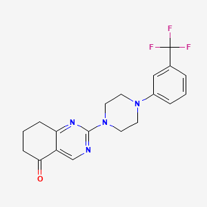 molecular formula C19H19F3N4O B4844053 2-{4-[3-(trifluoromethyl)phenyl]-1-piperazinyl}-7,8-dihydro-5(6H)-quinazolinone 
