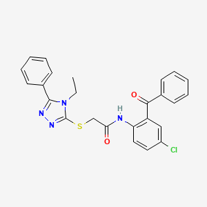 N-(2-benzoyl-4-chlorophenyl)-2-[(4-ethyl-5-phenyl-4H-1,2,4-triazol-3-yl)thio]acetamide