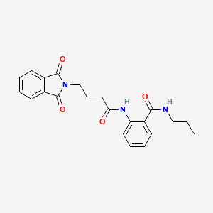 molecular formula C22H23N3O4 B4844062 2-{[4-(1,3-dioxo-1,3-dihydro-2H-isoindol-2-yl)butanoyl]amino}-N-propylbenzamide 