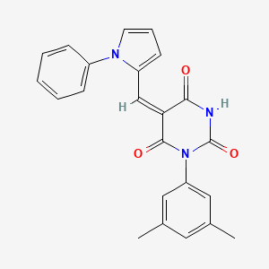 molecular formula C23H19N3O3 B4844084 1-(3,5-dimethylphenyl)-5-[(1-phenyl-1H-pyrrol-2-yl)methylene]-2,4,6(1H,3H,5H)-pyrimidinetrione 