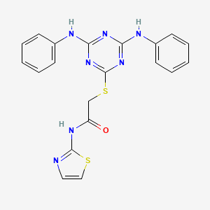 molecular formula C20H17N7OS2 B4844129 2-[(4,6-dianilino-1,3,5-triazin-2-yl)thio]-N-1,3-thiazol-2-ylacetamide 