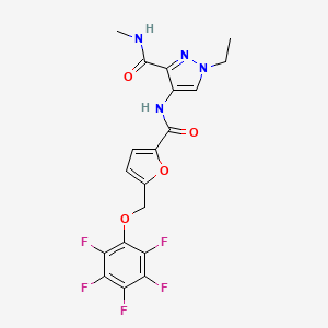 molecular formula C19H15F5N4O4 B4844160 1-ethyl-N-methyl-4-({5-[(pentafluorophenoxy)methyl]-2-furoyl}amino)-1H-pyrazole-3-carboxamide 