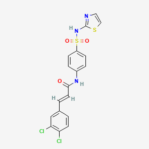 molecular formula C18H13Cl2N3O3S2 B4844161 3-(3,4-dichlorophenyl)-N-{4-[(1,3-thiazol-2-ylamino)sulfonyl]phenyl}acrylamide 