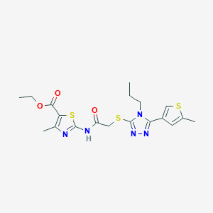 molecular formula C19H23N5O3S3 B4844169 ethyl 4-methyl-2-[({[5-(5-methyl-3-thienyl)-4-propyl-4H-1,2,4-triazol-3-yl]thio}acetyl)amino]-1,3-thiazole-5-carboxylate 