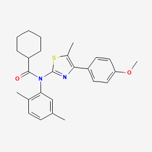 molecular formula C26H30N2O2S B4844177 N-(2,5-dimethylphenyl)-N-[4-(4-methoxyphenyl)-5-methyl-1,3-thiazol-2-yl]cyclohexanecarboxamide 