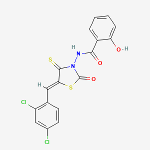 N-[5-(2,4-dichlorobenzylidene)-2-oxo-4-thioxo-1,3-thiazolidin-3-yl]-2-hydroxybenzamide