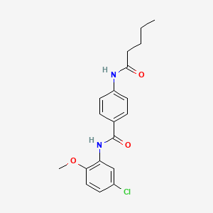 molecular formula C19H21ClN2O3 B4844197 N-(5-chloro-2-methoxyphenyl)-4-(pentanoylamino)benzamide 