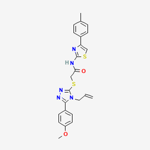 molecular formula C24H23N5O2S2 B4844207 2-{[4-allyl-5-(4-methoxyphenyl)-4H-1,2,4-triazol-3-yl]thio}-N-[4-(4-methylphenyl)-1,3-thiazol-2-yl]acetamide 