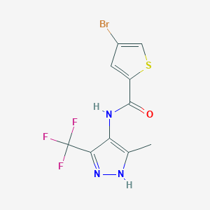molecular formula C10H7BrF3N3OS B4844208 4-bromo-N-[5-methyl-3-(trifluoromethyl)-1H-pyrazol-4-yl]-2-thiophenecarboxamide 