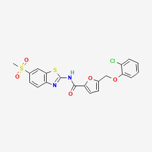 molecular formula C20H15ClN2O5S2 B4844233 5-[(2-chlorophenoxy)methyl]-N-[6-(methylsulfonyl)-1,3-benzothiazol-2-yl]-2-furamide 
