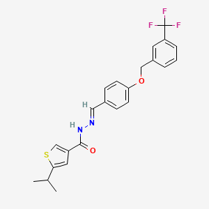 molecular formula C23H21F3N2O2S B4844238 5-isopropyl-N'-(4-{[3-(trifluoromethyl)benzyl]oxy}benzylidene)-3-thiophenecarbohydrazide 