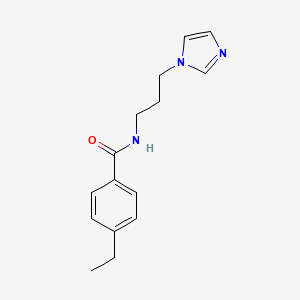 molecular formula C15H19N3O B4844242 4-ethyl-N-[3-(1H-imidazol-1-yl)propyl]benzamide 