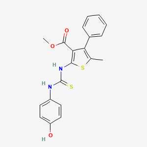 molecular formula C20H18N2O3S2 B4844249 methyl 2-({[(4-hydroxyphenyl)amino]carbonothioyl}amino)-5-methyl-4-phenyl-3-thiophenecarboxylate 
