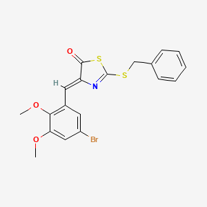 molecular formula C19H16BrNO3S2 B4844264 2-(benzylthio)-4-(5-bromo-2,3-dimethoxybenzylidene)-1,3-thiazol-5(4H)-one 