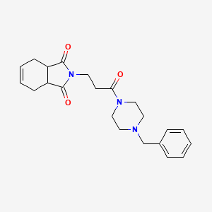 molecular formula C22H27N3O3 B4844271 2-[3-(4-benzyl-1-piperazinyl)-3-oxopropyl]-3a,4,7,7a-tetrahydro-1H-isoindole-1,3(2H)-dione 
