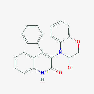 4-(2-oxo-4-phenyl-1,2-dihydro-3-quinolinyl)-2H-1,4-benzoxazin-3(4H)-one