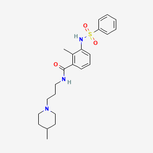 2-methyl-N-[3-(4-methyl-1-piperidinyl)propyl]-3-[(phenylsulfonyl)amino]benzamide