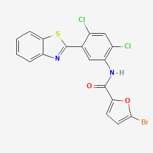molecular formula C18H9BrCl2N2O2S B4844312 N-[5-(1,3-benzothiazol-2-yl)-2,4-dichlorophenyl]-5-bromo-2-furamide 