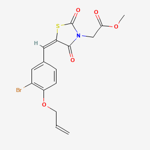 molecular formula C16H14BrNO5S B4844321 methyl {5-[4-(allyloxy)-3-bromobenzylidene]-2,4-dioxo-1,3-thiazolidin-3-yl}acetate 