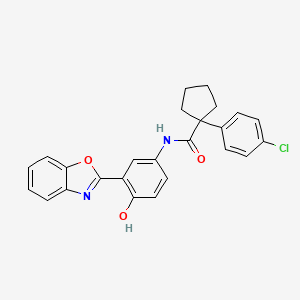 molecular formula C25H21ClN2O3 B4844352 N-[3-(1,3-benzoxazol-2-yl)-4-hydroxyphenyl]-1-(4-chlorophenyl)cyclopentanecarboxamide 