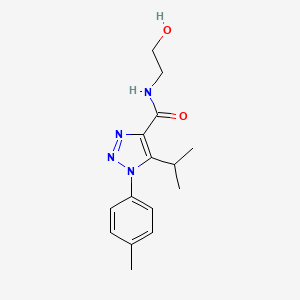 molecular formula C15H20N4O2 B4844355 N-(2-hydroxyethyl)-5-isopropyl-1-(4-methylphenyl)-1H-1,2,3-triazole-4-carboxamide 