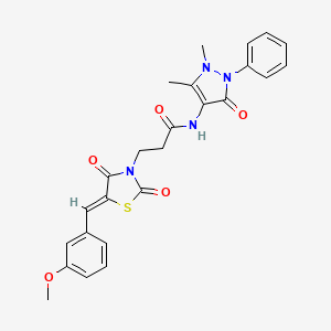 molecular formula C25H24N4O5S B4844360 N-(1,5-dimethyl-3-oxo-2-phenyl-2,3-dihydro-1H-pyrazol-4-yl)-3-[5-(3-methoxybenzylidene)-2,4-dioxo-1,3-thiazolidin-3-yl]propanamide 