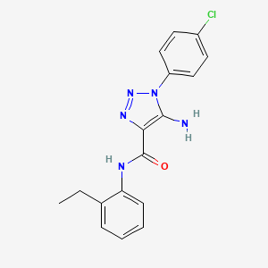 molecular formula C17H16ClN5O B4844369 5-amino-1-(4-chlorophenyl)-N-(2-ethylphenyl)-1H-1,2,3-triazole-4-carboxamide 