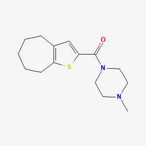 molecular formula C15H22N2OS B4844393 1-methyl-4-(5,6,7,8-tetrahydro-4H-cyclohepta[b]thien-2-ylcarbonyl)piperazine 