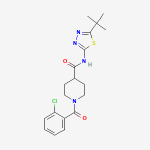 molecular formula C19H23ClN4O2S B4844427 N-(5-tert-butyl-1,3,4-thiadiazol-2-yl)-1-(2-chlorobenzoyl)-4-piperidinecarboxamide 