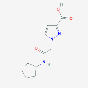 molecular formula C11H15N3O3 B4844436 1-[2-(cyclopentylamino)-2-oxoethyl]-1H-pyrazole-3-carboxylic acid 