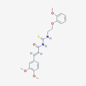 molecular formula C21H24N2O5S B4844450 3-(3,4-dimethoxyphenyl)-N-({[2-(2-methoxyphenoxy)ethyl]amino}carbonothioyl)acrylamide 