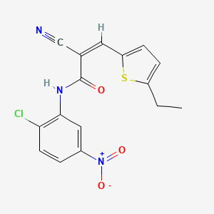 molecular formula C16H12ClN3O3S B4844461 N-(2-chloro-5-nitrophenyl)-2-cyano-3-(5-ethyl-2-thienyl)acrylamide 