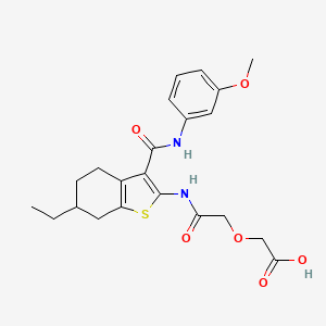 molecular formula C22H26N2O6S B4844474 {2-[(6-ethyl-3-{[(3-methoxyphenyl)amino]carbonyl}-4,5,6,7-tetrahydro-1-benzothien-2-yl)amino]-2-oxoethoxy}acetic acid 