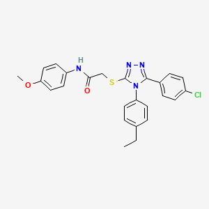 molecular formula C25H23ClN4O2S B4844491 2-{[5-(4-chlorophenyl)-4-(4-ethylphenyl)-4H-1,2,4-triazol-3-yl]thio}-N-(4-methoxyphenyl)acetamide 