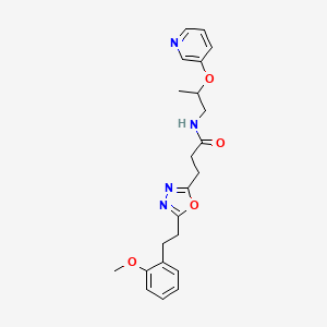 molecular formula C22H26N4O4 B4844492 3-{5-[2-(2-methoxyphenyl)ethyl]-1,3,4-oxadiazol-2-yl}-N-[2-(3-pyridinyloxy)propyl]propanamide 