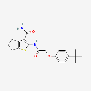 molecular formula C20H24N2O3S B4844493 2-{[(4-tert-butylphenoxy)acetyl]amino}-5,6-dihydro-4H-cyclopenta[b]thiophene-3-carboxamide 