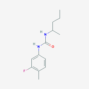 molecular formula C13H19FN2O B4844503 N-(3-fluoro-4-methylphenyl)-N'-(1-methylbutyl)urea 