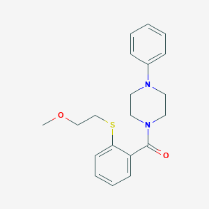 molecular formula C20H24N2O2S B4844521 1-{2-[(2-methoxyethyl)thio]benzoyl}-4-phenylpiperazine 
