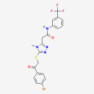 molecular formula C20H16BrF3N4O2S B4844524 2-(5-{[2-(4-bromophenyl)-2-oxoethyl]thio}-4-methyl-4H-1,2,4-triazol-3-yl)-N-[3-(trifluoromethyl)phenyl]acetamide 