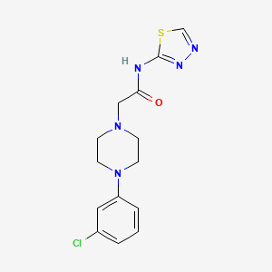 molecular formula C14H16ClN5OS B4844541 2-[4-(3-chlorophenyl)-1-piperazinyl]-N-1,3,4-thiadiazol-2-ylacetamide 