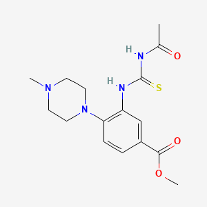 molecular formula C16H22N4O3S B4844554 methyl 3-{[(acetylamino)carbonothioyl]amino}-4-(4-methyl-1-piperazinyl)benzoate 