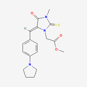 molecular formula C18H21N3O3S B4844574 methyl {3-methyl-4-oxo-5-[4-(1-pyrrolidinyl)benzylidene]-2-thioxo-1-imidazolidinyl}acetate 