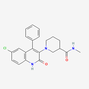 molecular formula C22H22ClN3O2 B4844607 1-(6-chloro-2-oxo-4-phenyl-1,2-dihydro-3-quinolinyl)-N-methyl-3-piperidinecarboxamide 