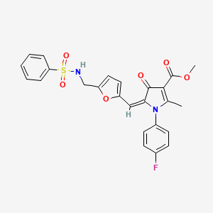 molecular formula C25H21FN2O6S B4844615 methyl 1-(4-fluorophenyl)-2-methyl-4-oxo-5-[(5-{[(phenylsulfonyl)amino]methyl}-2-furyl)methylene]-4,5-dihydro-1H-pyrrole-3-carboxylate 