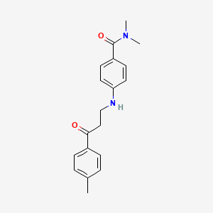 molecular formula C19H22N2O2 B4844628 N,N-dimethyl-4-{[3-(4-methylphenyl)-3-oxopropyl]amino}benzamide 