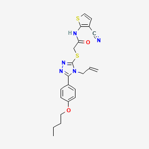 molecular formula C22H23N5O2S2 B4844632 2-{[4-allyl-5-(4-butoxyphenyl)-4H-1,2,4-triazol-3-yl]thio}-N-(3-cyano-2-thienyl)acetamide 