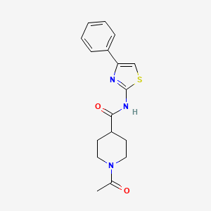 molecular formula C17H19N3O2S B4844640 1-acetyl-N-(4-phenyl-1,3-thiazol-2-yl)-4-piperidinecarboxamide 