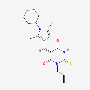 molecular formula C20H25N3O2S B4844659 1-allyl-5-[(1-cyclohexyl-2,5-dimethyl-1H-pyrrol-3-yl)methylene]-2-thioxodihydro-4,6(1H,5H)-pyrimidinedione 
