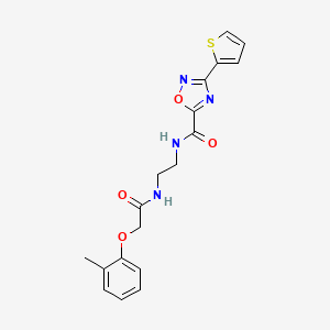 molecular formula C18H18N4O4S B4844667 N-(2-{[(2-methylphenoxy)acetyl]amino}ethyl)-3-(2-thienyl)-1,2,4-oxadiazole-5-carboxamide 