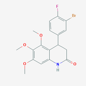 molecular formula C18H17BrFNO4 B4844674 4-(3-bromo-4-fluorophenyl)-5,6,7-trimethoxy-3,4-dihydro-2(1H)-quinolinone 